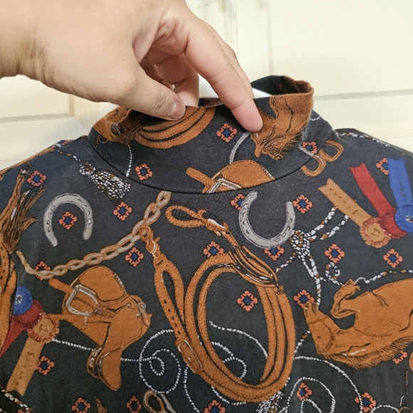 Anthropologie Adventurer Horse Equestrian Western Country Mock Neck Top - Picture 8 of 10